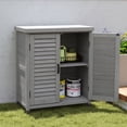 thumbnail image 2 of Gzxs Outdoor Potting Bench with Storage Cabinet and Metal Top, 31.5"W Hemlock Wood Garden Workstation, Gray, 2 of 8