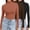 Black/Caramel/Brown, variant on Women's Turtleneck Long Sleeve Shirts Slim Fit Thermal Underwear Tops Lightweight Tees