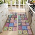 thumbnail image 4 of Kitchen Rugs Sets Of 2,Pink Diverse Mandala Pattern Anti Fatigue Kitchen Mat Rugs Non Slip Washable,Decorative Kitchen Floor Mats for Kitchen,Sink,Laundry,17"X47", 4 of 5