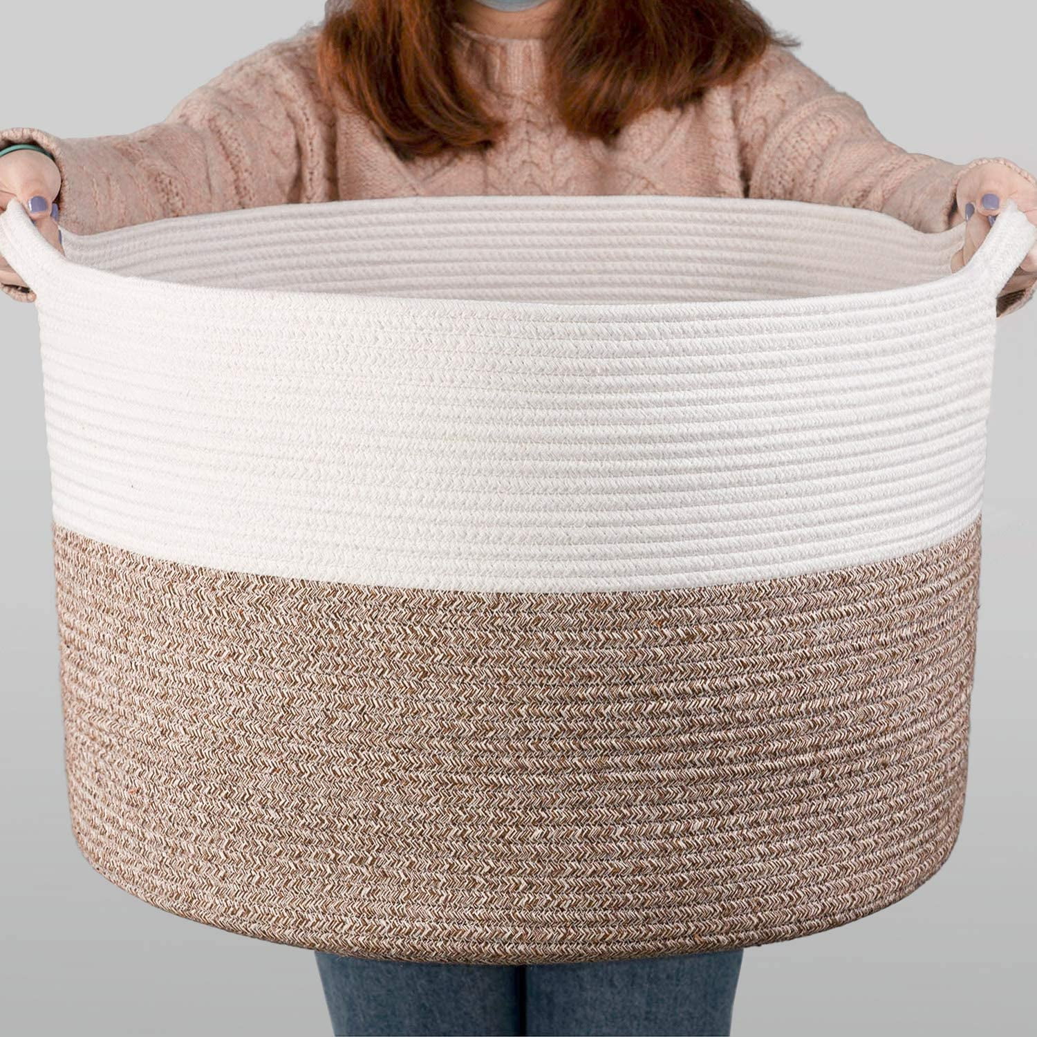 Toy Bin XXL Cotton Rope Storage Basket Woven Laundry Hamper Baskets Blanket 