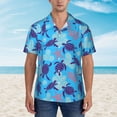 thumbnail image 5 of Uemuo Ornamental Turtles Printed Regular Fit Short Sleeve Casual Hawaiian Shirt for Men,Aloha shirt,Tropical shirt,Floral print shirt,Vacation Beach shirt-3X-Large, 5 of 9