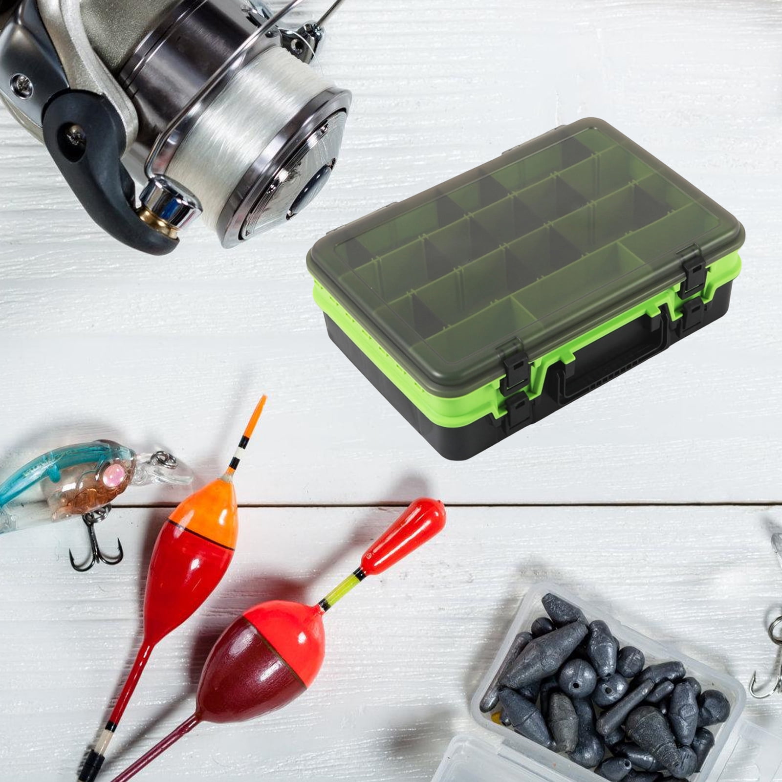 Tackle Box Double Layer Fishing Lures Baits Hook Storage Container Case Multiple Compartment Fishing Tackle Storage Box