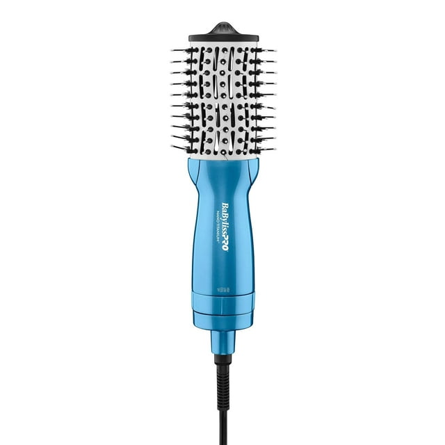 Cepillo de aire caliente BabylissPro Nano Titanium Compact de 2 pulgadas, azul