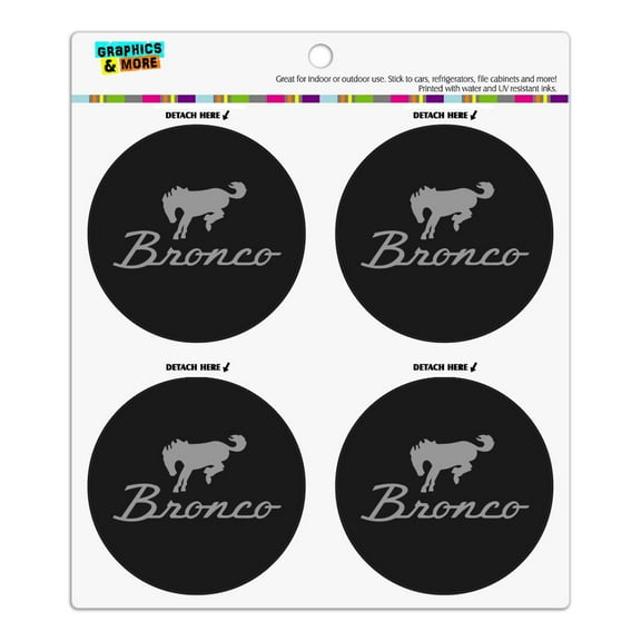 Ford Bronco Chrome Logo Refrigerator Fridge Locker Vinyl Circle Magnet Set