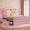 Pink with 4 Drawers, variant on Twin Size Bed with LED Lights & Charging Station for Girl , Upholstered Storage Headboard Platform Twin Size Princess Bed Frame, No Box Spring Needed,Noise-Free, Pink