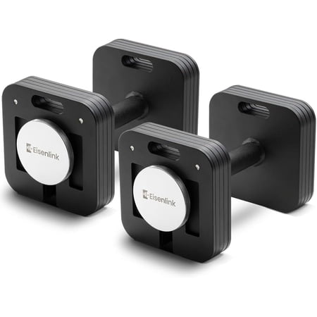 Eisenlink Adjustable Dumbbells, 50lbs Pair, 5pound Increments, Quick-Lock Square Weight set for Home Gym Fitness (50lbx2)