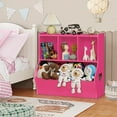 thumbnail image 2 of Kids Toy Storage Organizer, Children Small Bookcase and Bookshelf, Toddler 4 Cubby Toy Storage Cabinet, Toy Shelf for Playroom, Bedroom, Living Room, Nursery, School 29.53'' H (Pink), 2 of 14