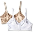thumbnail image 2 of Bali Women's 2-Pack Double Support Wire-Free Bra, White/Nude, 2 Pack 42C, 2 of 3