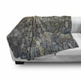 thumbnail image 3 of Cobblestone Soft Flannel Fleece Blanket, Sharp Grey and Beige Cobblestones Close-up Picture Outdoors Walking Theme, Cozy Plush for Indoor and Outdoor Use, 70" x 90", Grey and Beige, by Ambesonne, 3 of 6