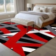 thumbnail image 4 of 5'x8' Area Rugs, Red Black Geometric Indoor Outdoor Area Rug for Living Room Bedroom, Modern Art Abstract Grey Line Washable Bathroom Rugs Kitchen Floor Carpet Mats Home Decor Aesthetic, 4 of 8