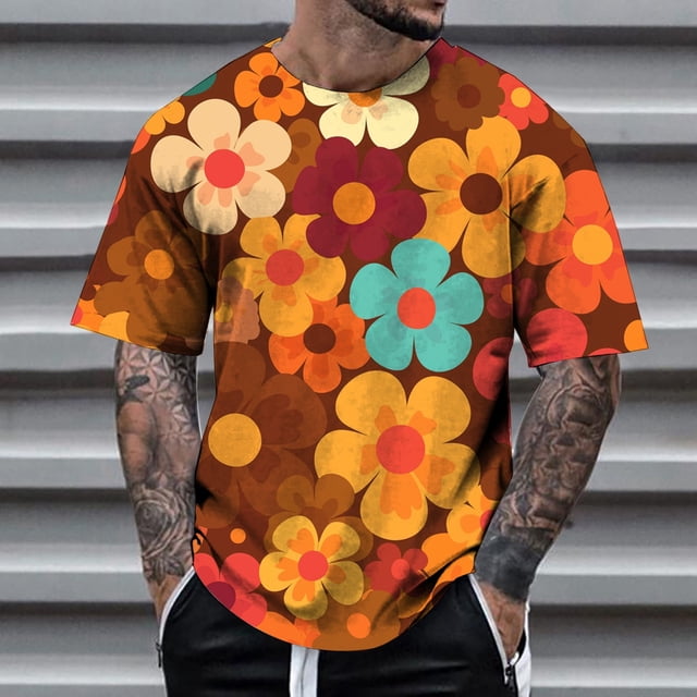 Soft Shirt Men's Long Sleeve Tee under Scrub Long Yoga Shirt Lightweight for Men Mens Long Sleeve Work Out Fit Short New Day Shirt Neck Long Sleeve Raglan T Shirt Men Men's Floral Print T Shirt