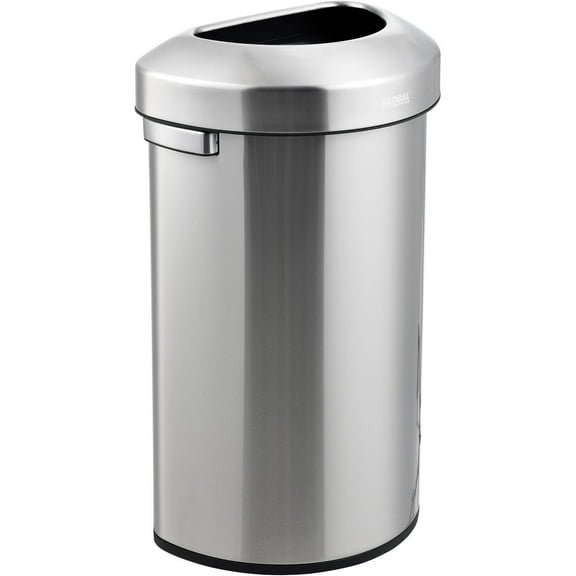 Global Industrial Stainless Steel Semi-Round Open Top Trash Can 16 Gallon