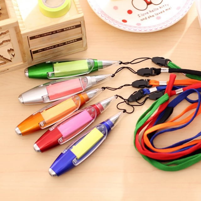LED Light Pen Ergonomic Comfortable to Grip Capsule Shape Multi-functional 1.0mm LED Ballpoint Pen School Supplies