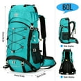 thumbnail image 3 of Sac à Dos de Camping Grande Capacité 60 L Imperméable Sac à Dos de Randonnée Alpinisme pour Randonnée Voyage, 3 of 8