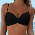 thumbnail image 2 of Bikini Top 36dd Women Swimwear Tops Full Coverage Bikini Top Push Up Swim Crop Top Tie Back Bathing Suit Tops Female Womens Bikini & Tankini Tops(Black,S), 2 of 9