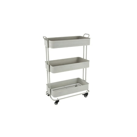 shelves rolling metal cart three storage