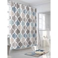 thumbnail image 3 of Shower Curtain Retro Moroccan Design Shower Curtains for Bathroom, Waterproof Polyester Shower Curtain Set with Hooks, Standard Size 66" x 72" Geometric Pattern, 3 of 6