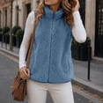 thumbnail image 4 of Hilenly Womens Lightweight Fleece Vest Sleeveless Zip Up Sherpa Jacket Stand Collar Fleece Gilet with Pockets, 4 of 8