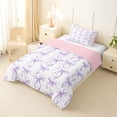 thumbnail image 2 of Erosebridal Cute Bowknot Kids Twin Comforter Sets, Purple Bow-tie Bedding Set, Pink Reversible, 2-Piece, 2 of 6