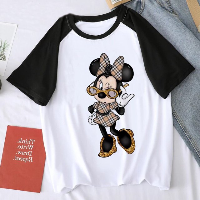 Y2k 90s Tshirt Minnie Children T-shirt Kawaii Disney T Shirt Mickey Mouse Anime Cartoons Casual Vintage Clothes Women Top TeeXXL Gao Jinjia LED