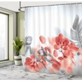 thumbnail image 4 of Ambesonne Tropical Shower Curtain, Blooming Orchids Leaves, 69"Wx84"L, Dark Coral, 4 of 4