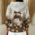 thumbnail image 5 of Women's Fashion Casual Christmas Print Pullover Long-Sleeve Hooded Sweatshirt, Festive Fall Winter Wear with Soft Fabric and Holiday Theme for Cozy Comfort,Brown,L, 5 of 5