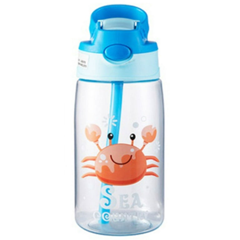 16.2oz Leak-proof Kids Water Bottle with Straw Push Button