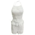 thumbnail image 4 of HXWCHs Women's Sleeveless Dress and Mini Skirt Two Piece Suit Set Casual Versatile Outfit for Daily Leisure Wear S White, 4 of 5