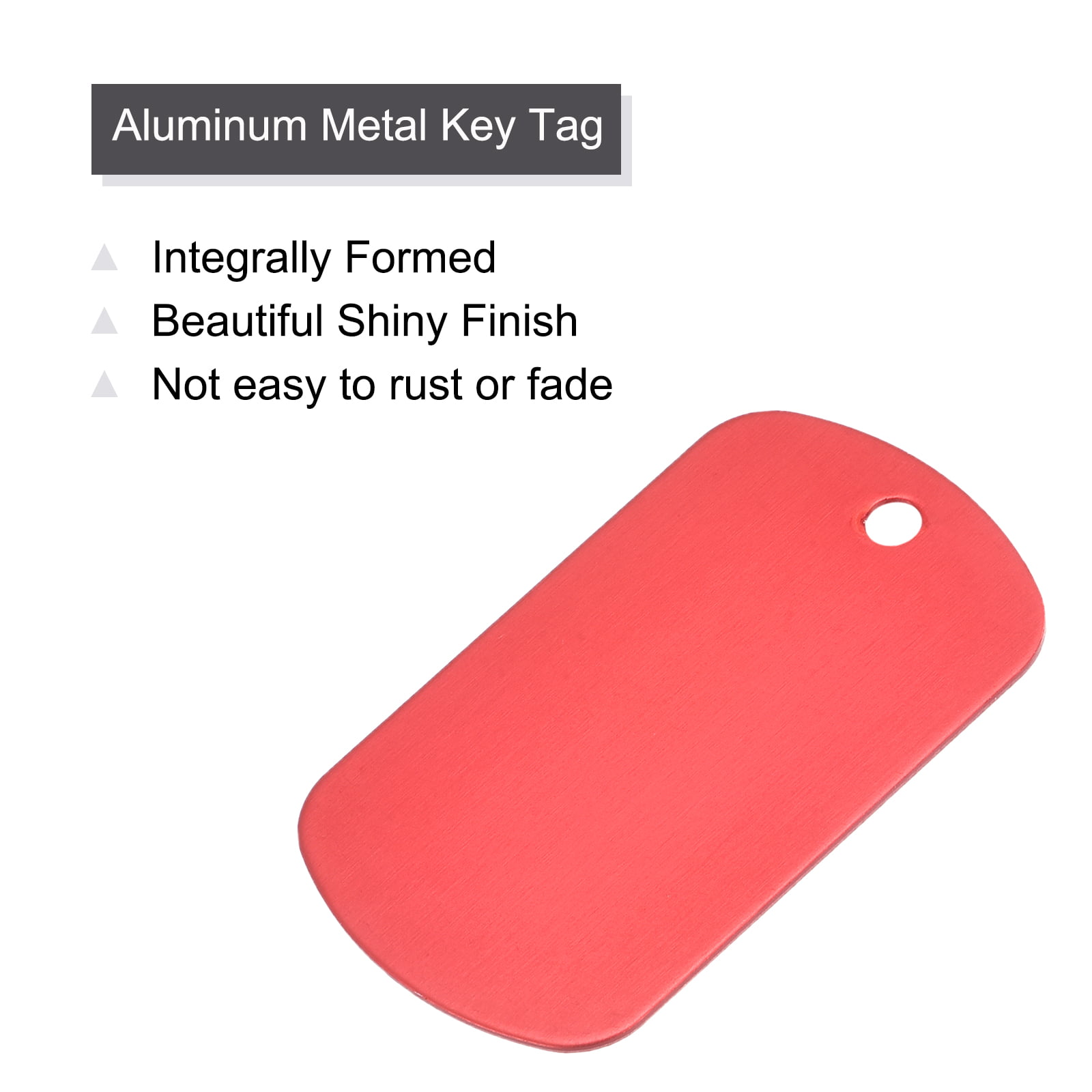 5pcs - Red - GI Style Anodized Aluminum Dog Tags - LaserSketch Ltd.