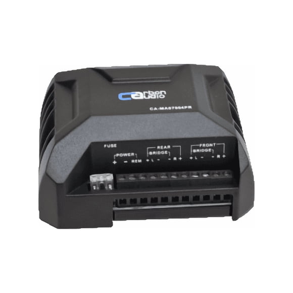 AMPLIFICADOR DE BOLSILLO 4 CANALES SERIE PRO CARBON AUDIO 13.8V 2 OHMS ESTEREO: 4X70 WRMS