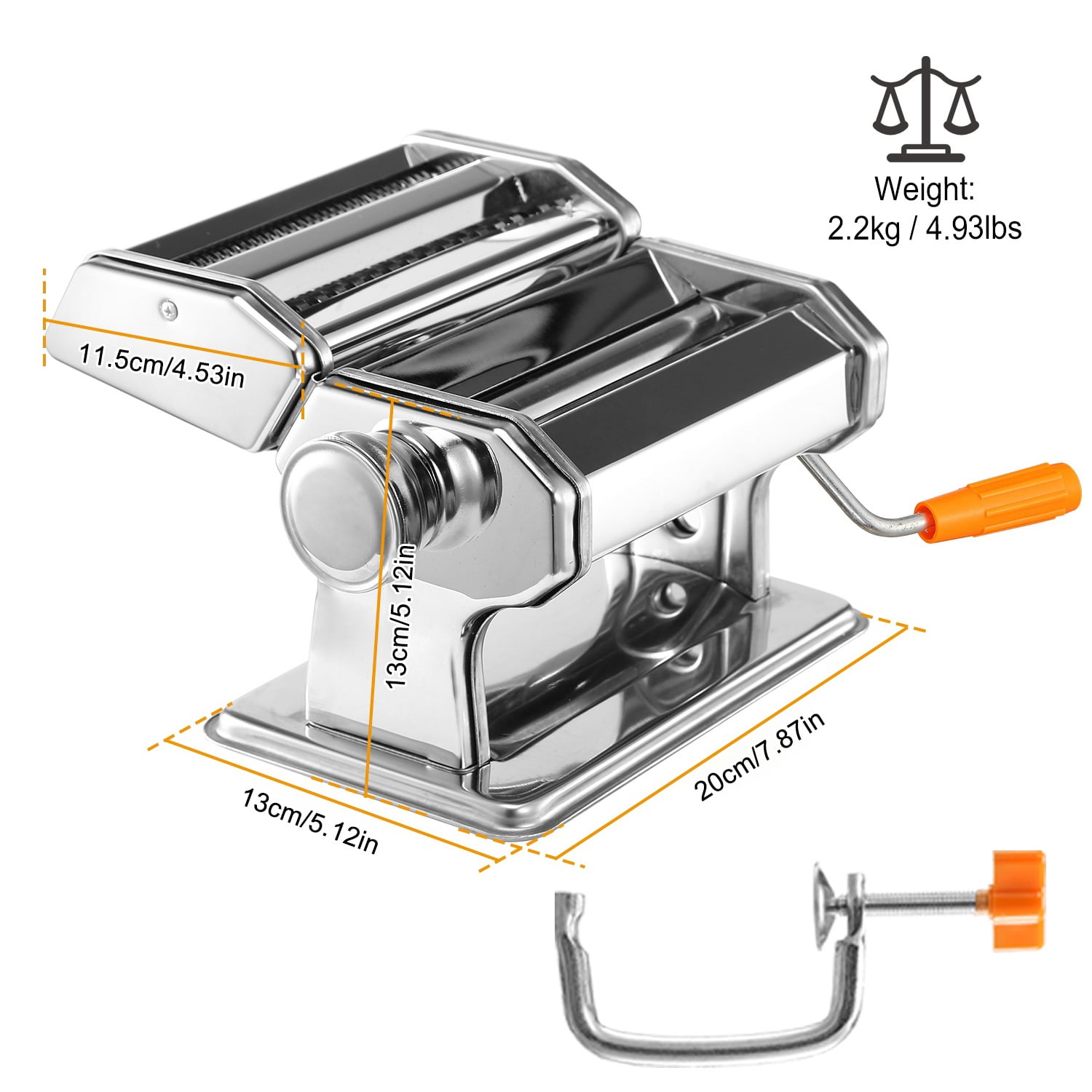Ktaxon Pasta Machine, Roller Pasta Maker, Adjustable Thickness Settings  Noodles Maker with Washable Rollers and Cutter,Perfect for Spaghetti,  Fettuccini, Lasagna or Dumpling Skins 