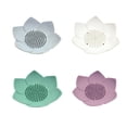thumbnail image 3 of MLINS 1PC Flower Shaped Silicone Soap Dish Creative Petals Design Draining Soap Holder Solid Storage Tray for Home Bathroom Toilet Use Green, 3 of 8