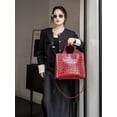 thumbnail image 5 of Genuine Cowhide Leather Women Tote Bag,Crocodile Embossed Crossbody Shoulder Purse, Purse for Work, 5 of 8