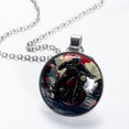 thumbnail image 2 of Motorcycle Glass Design Circle Pendant Necklace - Stylish Jewelry for Women, 2 of 5