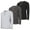 Assorted Colors Set Q, variant on DARESAY 3-Pack Men's Thermal Crew Long Sleeve Henley Tops Base Layer Shirt-(Up to 3X)