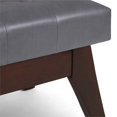 thumbnail image 3 of Allora Mid Century Faux Leather Upholstered Ottoman in Stone Gray, 3 of 5