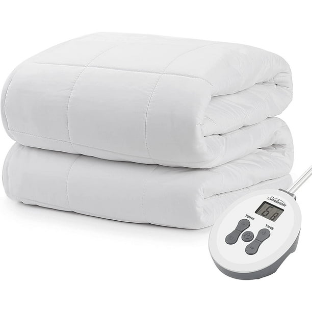 Sunbeam Premium Quilted Electric Heated Warming Mattress Pad (Queen)