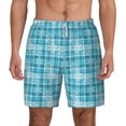 thumbnail image 2 of Picia blue plaid Snowflake pattern Mens Swim Trunks with Compression Liner Stretch Beach Shorts Quick Dry with Zipper Pockets No-Chafing Board Shorts-XX-Large, 2 of 9