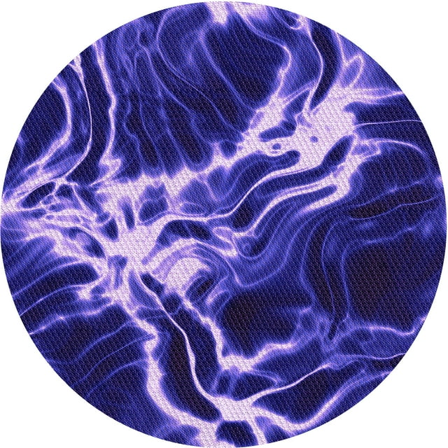 Ahgly Company Tapis Rond Lavable en Machine Intérieur Transitionnel Bleu Cobalt, 4 Pieds Rond