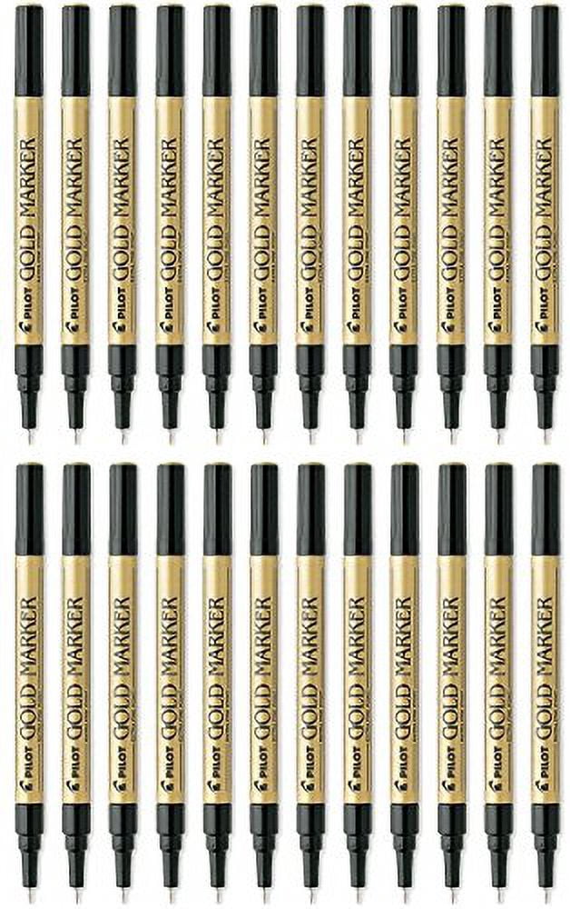 Pilot Gold Metallic Permanent Paint Marker, Extra Fine Point, 2-DOZEN(41701)