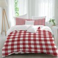 thumbnail image 2 of Farmhouse Buffalo Plaid Duvet Cover Set, Red White Checkered Soft Duvet Cover Twin Size Bedding Set 4 Pieces, 1 Quiltcover and 2 Pillowcases with Zipper, 1 Bed Sheet for All Seasons, 2 of 9