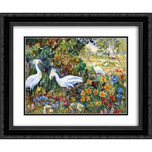 Louis Wain 2x Matted 24x20 Black Ornate Framed Art Print 'THE BEAUTIFUL LAND'