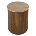 thumbnail image 2 of Butler Specialty Company Ruby 15" Round Travertine and Fluted Wood Side Table, 2 of 6