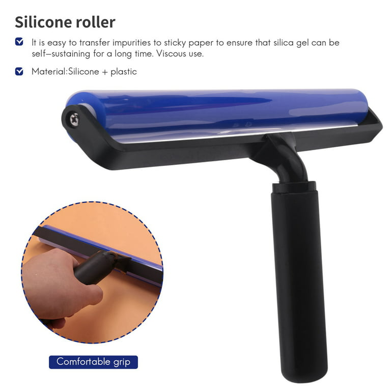 12 Inch Wide Glue Silicone Soft Rubber Pasting Roller Squeegee Rolling  Wheel Anti-static Sticky Dead