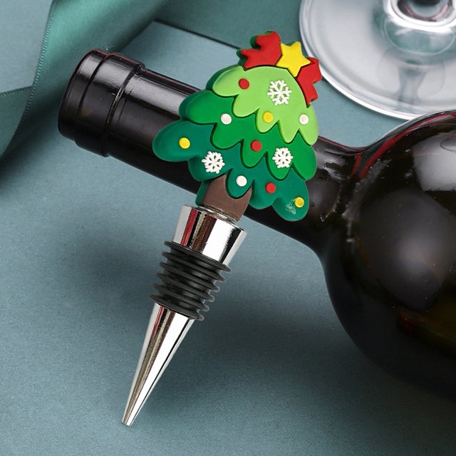 AYktou Christmas Decorations,Christmas Ornaments,1pc Christmas Tree Resin Wine Bottle Stopper Christmas Party Dinner Decoration Christmas Gift Christmas Wine And Beverage Bottle Stopper Sealer