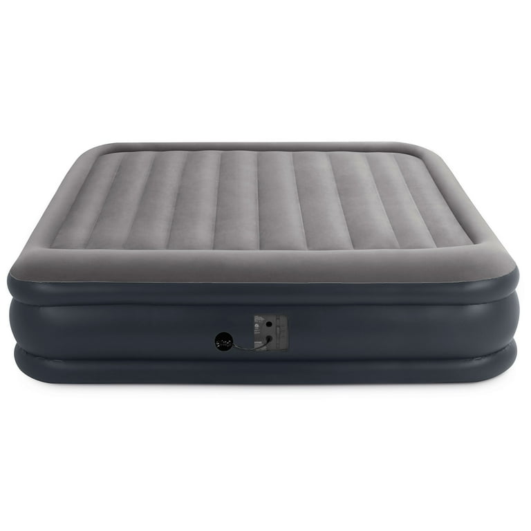 Intex deluxe pillow rest inflatable air on sale mattress bed with built in pump king