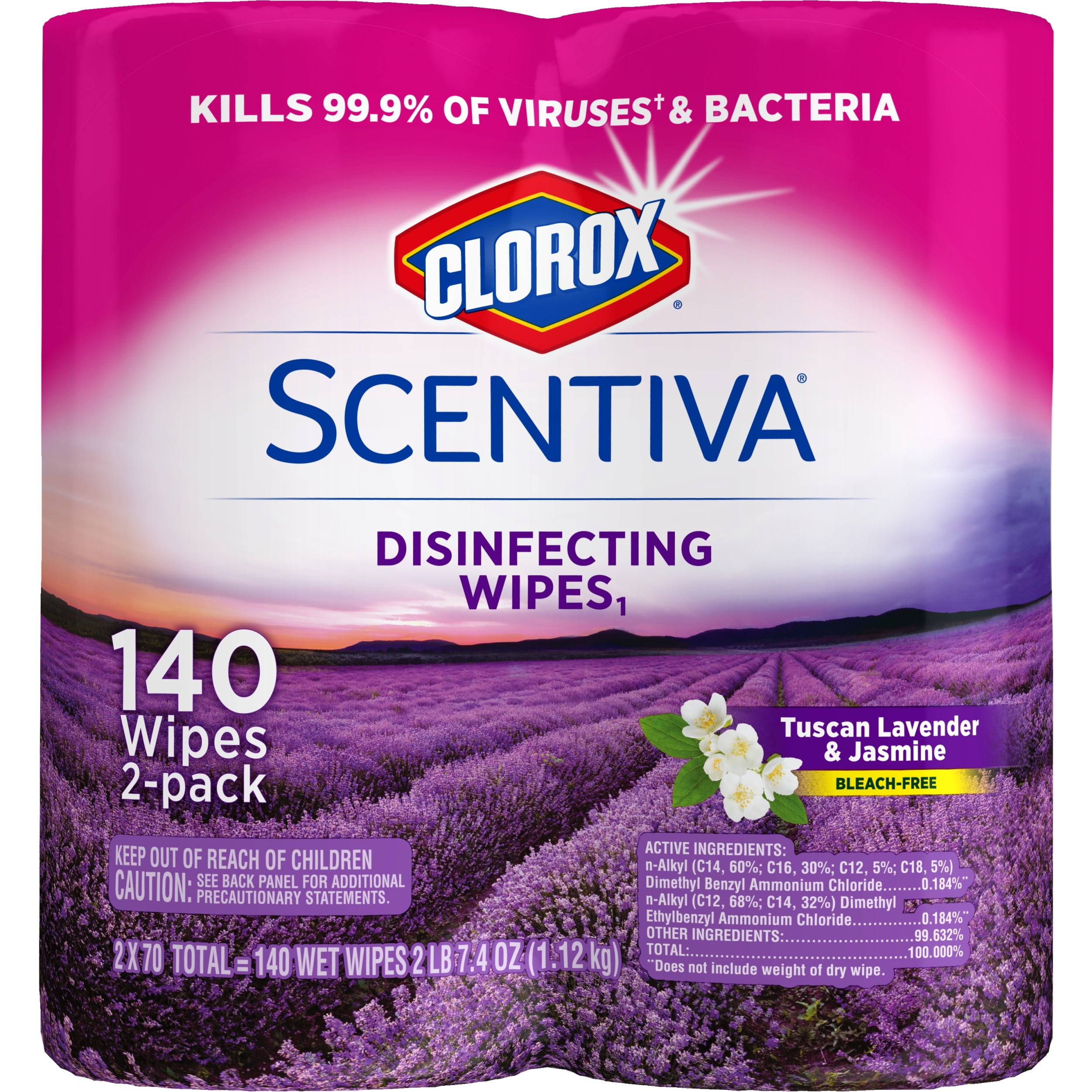 Clorox Scentiva Disinfecting Wipes (140 ct Value Pack), Tuscan Lavender