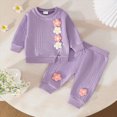 thumbnail image 2 of yboeqw Baby Girl Fall Clothes Cute Embroidery Long Sleeve Sweatshirt Casual Jogger Pants Set Toddler Winter Outfits 6-24 Months 2T 3T 4T,Size 6-12 Months, 2 of 8