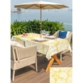 thumbnail image 4 of Outdoor Tablecloth with Umbrella Hole & Zipper, Lemon Yellow Starfish Coastal Rectangle Tablecloth 54x80 Inch, Ocean Nautical Beach Coral Shell Patio Table Cover Waterproof Table Cloth for Picnic, 4 of 7