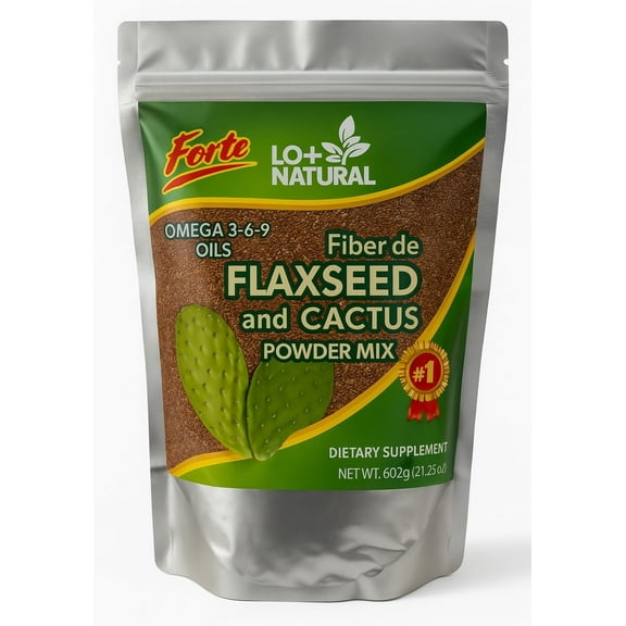 Linaza con Nopal Forte 8oz 100% Natural Blend of Ground Linaza - Nopal Cactus Powder Mix Extremely Effective Flaxseed & Nopal Powder Mix 8oz Dietary Supplement